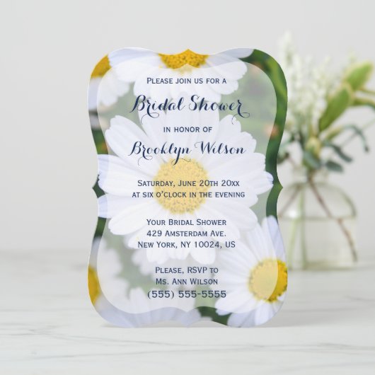 Invitations de douches nuptiales florales Support (Debout devant)