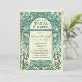 Invitations de douches nuptiales florales Vintages (Debout devant)