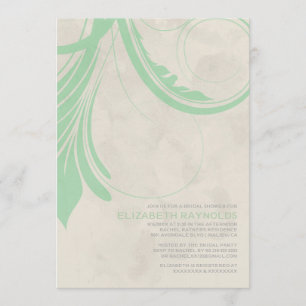 Invitations de douches nuptiales florissantes Vint