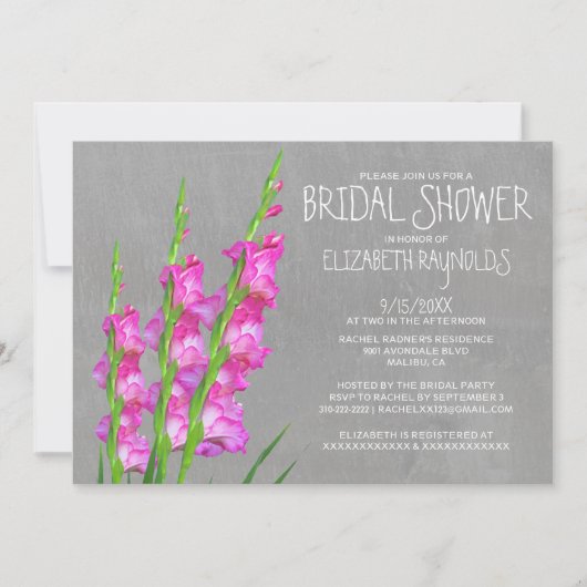 Invitations de douches nuptiales Gladiolus (Devant)