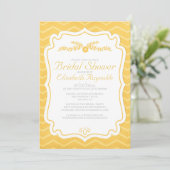 Invitations de douches nuptiales Gold Chevron (Debout devant)