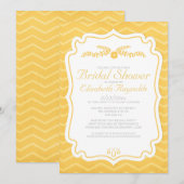Invitations de douches nuptiales Gold Chevron (Devant / Derrière)