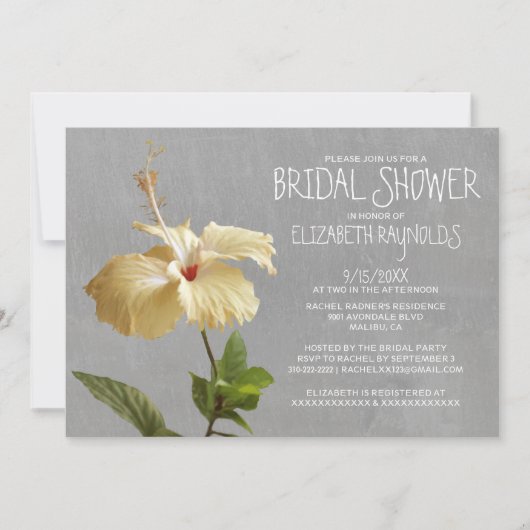 Invitations de douches nuptiales Hibiscus (Devant)