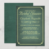 Invitations de douches nuptiales Jaune vert Chalkb (Devant / Derrière)
