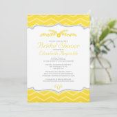 Invitations de douches nuptiales Jaune Zigzag (Debout devant)