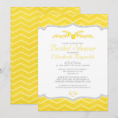 Invitations de douches nuptiales Jaune Zigzag (Devant / Derrière)