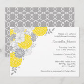 Invitations de douches nuptiales jaunes et grises (Devant / Derrière)