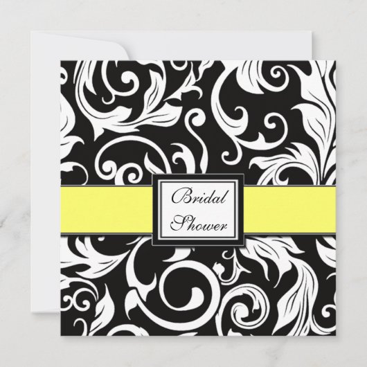 Invitations de douches nuptiales jaunes et noires (Devant)