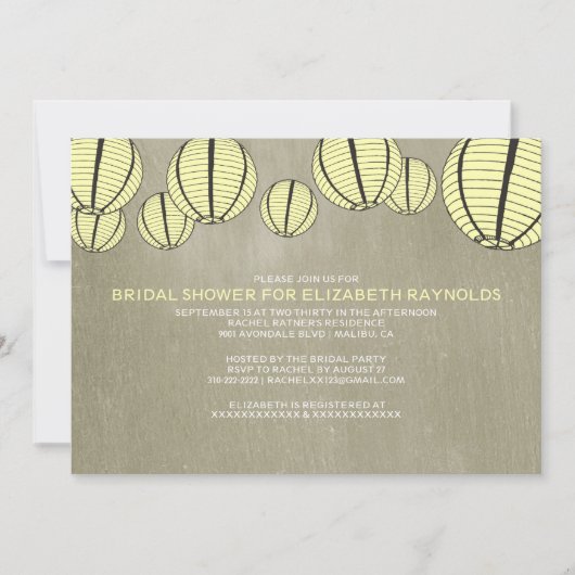 Invitations de douches nuptiales légères (Devant)