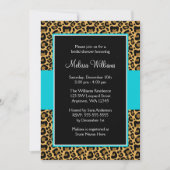 Invitations de douches nuptiales Leopard Turquoise (Devant)