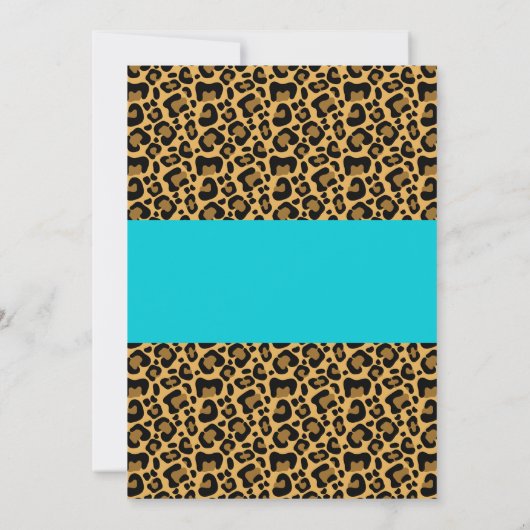 Invitations de douches nuptiales Leopard Turquoise (Dos)