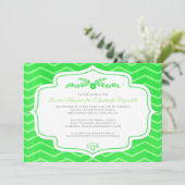 Invitations de douches nuptiales Lime Green Chevro (Debout devant)