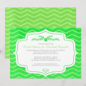 Invitations de douches nuptiales Lime Green Chevro (Devant / Derrière)
