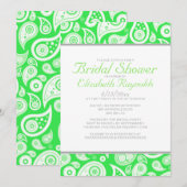 Invitations de douches nuptiales Lime Green Paisle (Devant / Derrière)