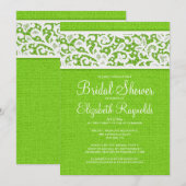 Invitations de douches nuptiales Lime Green Rustic (Devant / Derrière)