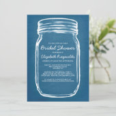 Invitations de douches nuptiales Mason bleu et bla (Debout devant)