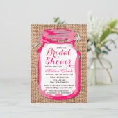 Invitations de douches nuptiales Mason Jar roses c (Debout devant)