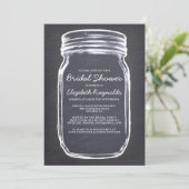 Invitations de douches nuptiales Mason noir et bla (Debout devant)