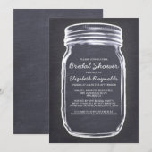 Invitations de douches nuptiales Mason noir et bla (Devant / Derrière)