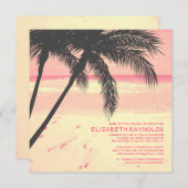 Invitations de douches nuptiales modernes de Palm  (Devant / Derrière)