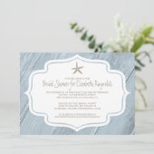 Invitations de douches nuptiales modernes Starfish (Debout devant)