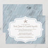 Invitations de douches nuptiales modernes Starfish (Devant / Derrière)