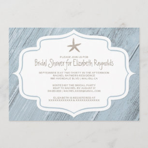 Invitations de douches nuptiales modernes Starfish