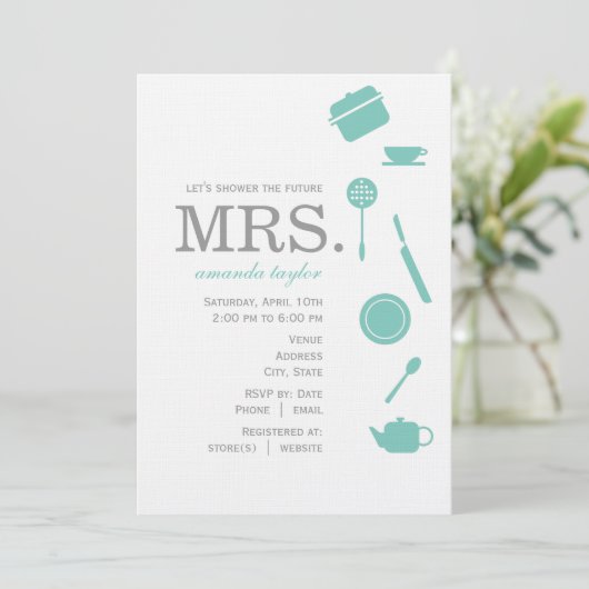 Invitations de douches nuptiales monogrammes (Debout devant)