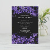 Invitations de douches nuptiales noires florales (Debout devant)