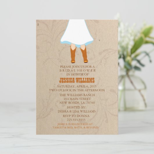 Invitations de douches nuptiales occidentales rust (Debout devant)