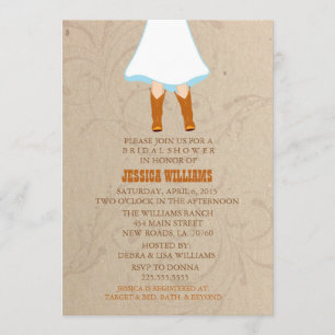 Invitations de douches nuptiales occidentales rust