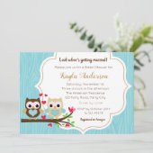 Invitations de douches nuptiales (or bleu) avec Ch (Debout devant)