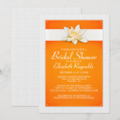Invitations de douches nuptiales orange (Devant / Derrière)