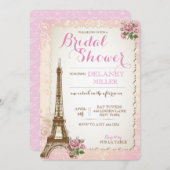 Invitations de douches nuptiales parisiennes vinta (Devant / Derrière)