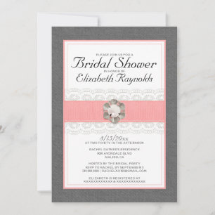 Invitations de douches nuptiales Pearl
