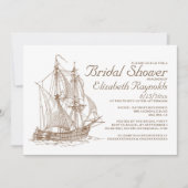 Invitations de douches nuptiales pour bateaux de c (Devant)