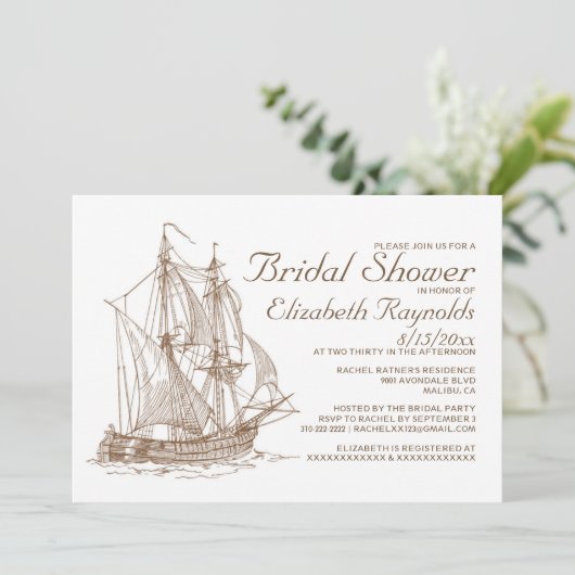 Invitations de douches nuptiales pour bateaux de c (Debout devant)