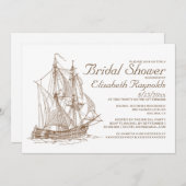 Invitations de douches nuptiales pour bateaux de c (Devant / Derrière)