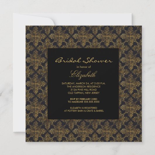 Invitations de douches nuptiales pour cadre de Dam (Devant)