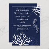 Invitations de douches nuptiales pour hippocampes (Devant / Derrière)