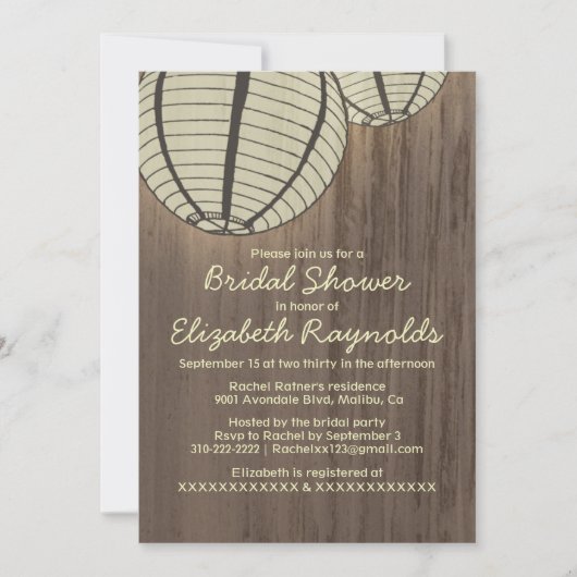 Invitations de douches nuptiales pour la nuit de c (Devant)