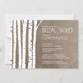 Invitations de douches nuptiales pour le Birch Tre
