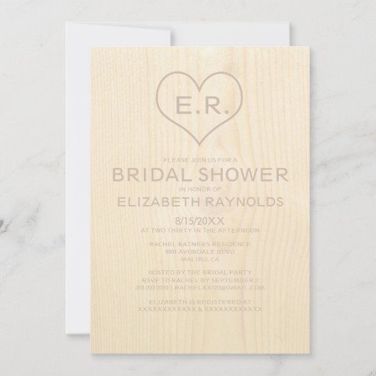 Invitations de douches nuptiales pour le grain de (Devant)