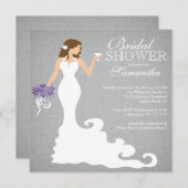 Invitations de douches nuptiales pour mariées mode (Devant / Derrière)