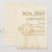 Invitations de douches nuptiales pour moulin à ven (Devant / Derrière)