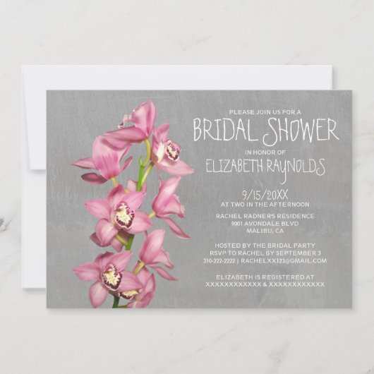 Invitations de douches nuptiales pour orchidées de (Devant)