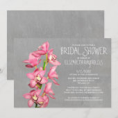 Invitations de douches nuptiales pour orchidées de (Devant / Derrière)