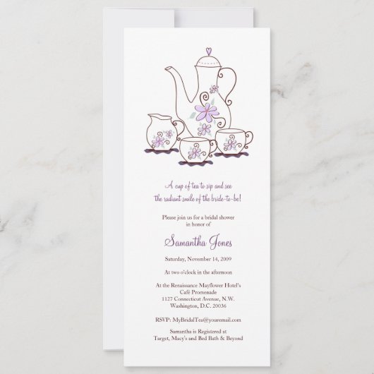Invitations de douches nuptiales pour un ensemble (Devant)