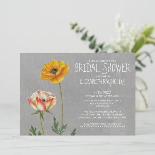 Invitations de douches nuptiales Ranunculus (Debout devant)