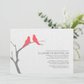 Invitations de douches nuptiales Red Bird (Debout devant)